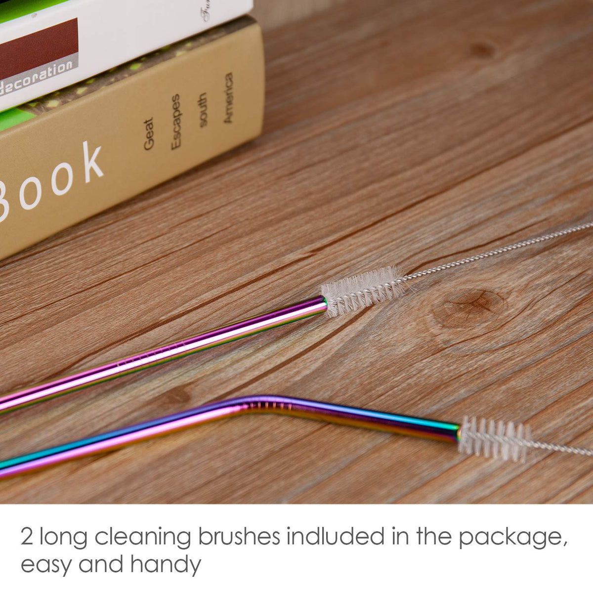 Ecowaare 8pcs Stainless Steel Straws with 2 Cleaning Brushes Silicon C