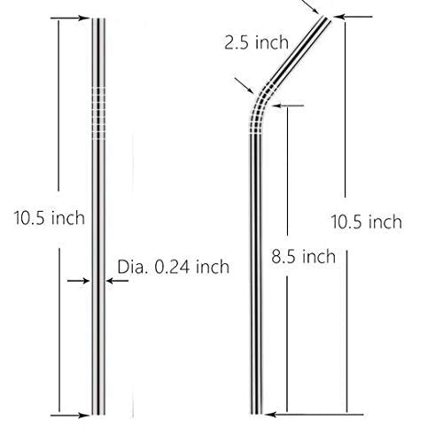 8'' Stainless Steel Straw