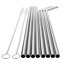 Load image into Gallery viewer, Ecowaare Reusable Stainless Steel Straws, Set of 8, 4 Straight+4 Bent+2 Brushes, 8.5&#39;&#39; Length